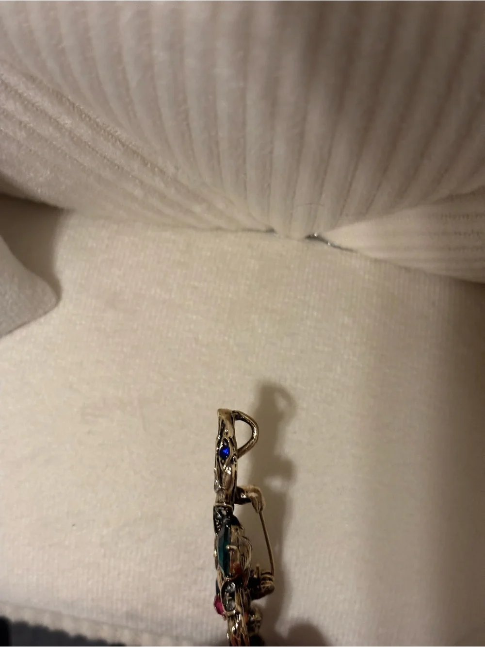 Vintage-Inspired Gold Snake Brooch with Green, Blue & Pink Stones